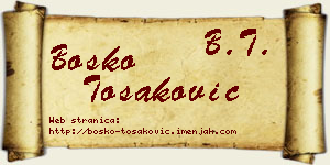 Boško Tošaković vizit kartica
